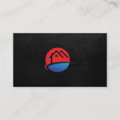 Carte De Visite Icône Immobilier | Black Leather Executive (Devant)