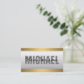 Carte De Visite Icône Immobilier | Découpe métal or | Tiré (Debout devant)