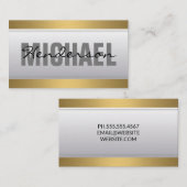 Carte De Visite Icône Immobilier | Découpe métal or | Tiré (Devant / Derrière)