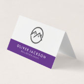 Carte De Visite Icône Immobilier | Découpe pourpre (Devant)