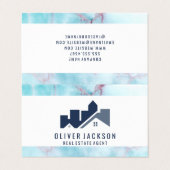 Carte De Visite Icône Immobilier | Granite océanique (Extérieur déplié)