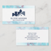 Carte De Visite Icône Immobilier | Granite océanique (Devant / Derrière)