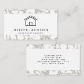 Carte De Visite Icône Immobilier | Marbre or (Devant / Derrière)