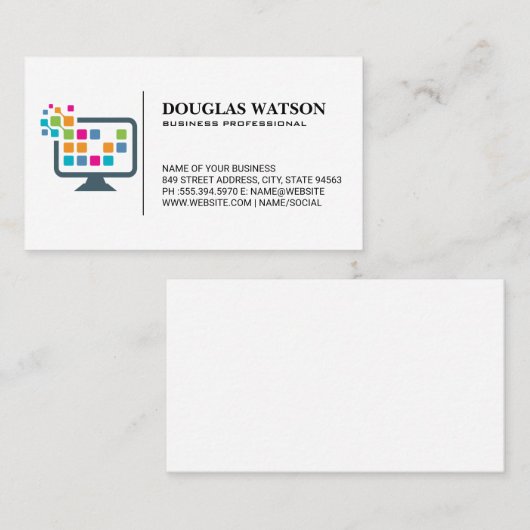 Carte De Visite Icône Informatique (Devant / Derrière)