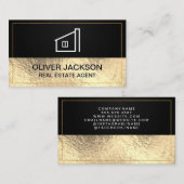 Carte De Visite Icône Lux Gold Foil Black Mesh Home (Devant / Derrière)