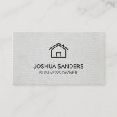 Carte De Visite Icône Maison | Cuir blanc (Devant)