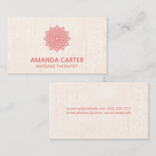 Carte De Visite Icône Mandala | Arrière - plan de texture (Devant / Derrière)