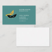 Carte De Visite Icône Masques de fête Vert (Devant / Derrière)