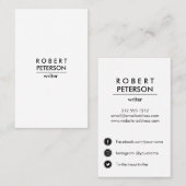 Carte De Visite Icône Médias sociaux minimaux et simples verticaux (Devant / Derrière)