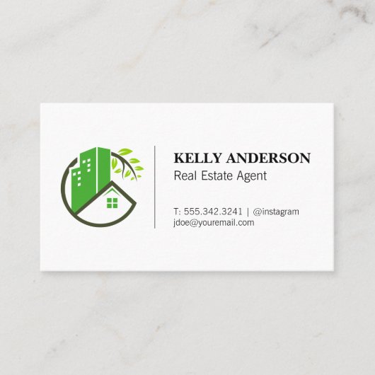 Carte De Visite Icône moderne de l'immobilier (Devant)