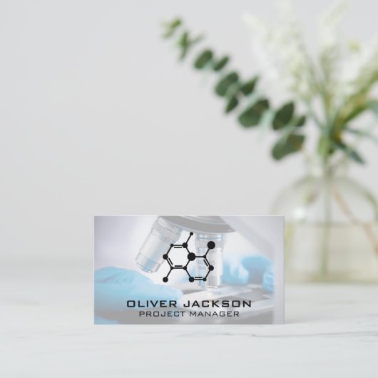 Carte De Visite Icône Molecule | Microscope scientifique (Debout devant)