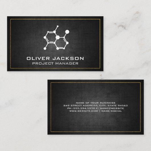 Carte De Visite Icône Molecule | Scientifique (Devant / Derrière)