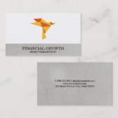 Carte De Visite Icône Oiseau Origami Croissance financière (Devant / Derrière)