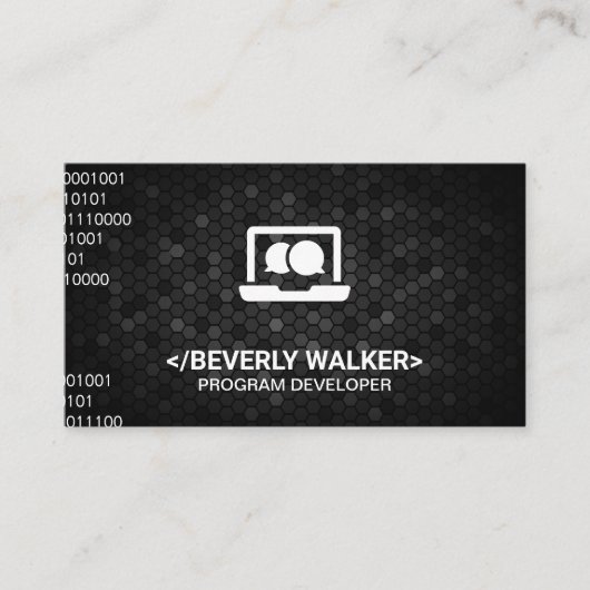 Carte De Visite Icône Ordinateur et Conversation (Devant)