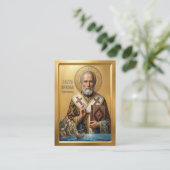 Carte De Visite icône orthodoxe de saint Nicolas (Debout devant)