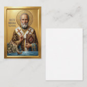 Carte De Visite icône orthodoxe de saint Nicolas (Devant / Derrière)