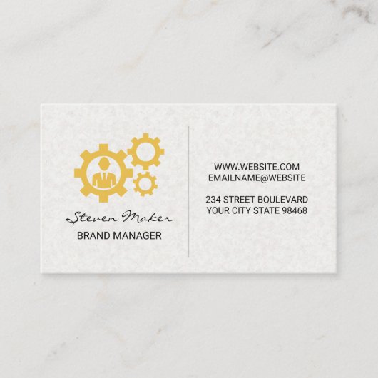 Carte De Visite Icône personne des engrenages | Arrière - plan de  (Devant)