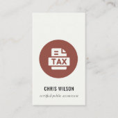 CARTE DE VISITE ICÔNE PRÉPARATEUR DE L'AGENT DE DÉCLARATION DE TAX (Devant)