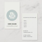 CARTE DE VISITE ICÔNE PRÉPARATEUR DE L'AGENT DE DÉCLARATION DE TAX (Devant / Derrière)