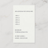 CARTE DE VISITE ICÔNE PRÉPARATEUR DE L'AGENT DE DÉCLARATION DE TAX (Dos)