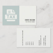 CARTE DE VISITE ICÔNE PRÉPARER DE L'AGENT DE DÉCLARATION DE TAXE M (Devant / Derrière)