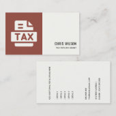 CARTE DE VISITE ICÔNE PRÉPARER DE L'AGENT DE DÉCLARATION DE TAXE M (Devant / Derrière)