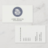 CARTE DE VISITE ICÔNE PRÉPARER DE L'AGENT DE DÉCLARATION DE TAXE M (Devant / Derrière)