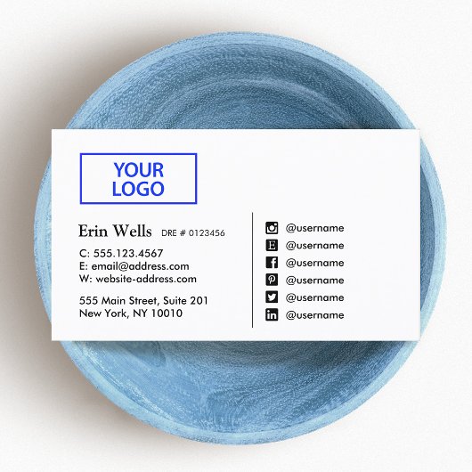 Carte De Visite Icône Professionnel Médias Sociaux Ajouter Votre L