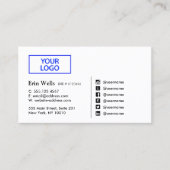 Carte De Visite Icône Professionnel Médias Sociaux Ajouter Votre L (Devant)