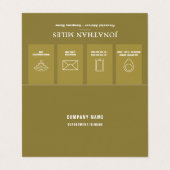 Carte De Visite Icône Professionnelle Or & Blanc Double Fidélité (Extérieur déplié)