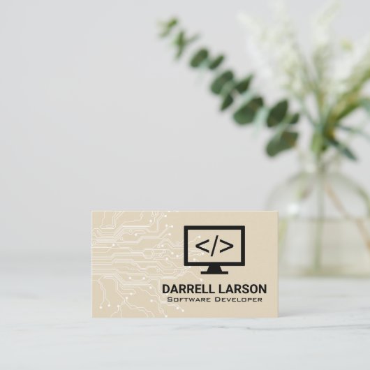 Carte De Visite Icône Programmeordinateur | Circuit Board (Debout devant)