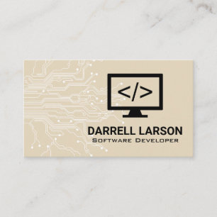 Carte De Visite Icône Programmeordinateur   Circuit Board