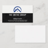 Carte De Visite Icône Réaltor | Texture noire (Devant / Derrière)