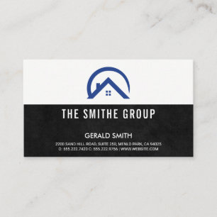 Carte De Visite Icône Réaltor   Texture noire