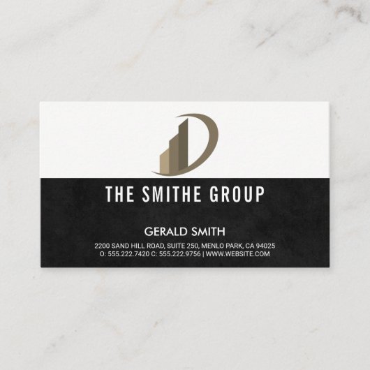 Carte De Visite Icône Réaltor | Texture noire (Devant)