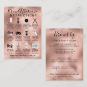 Carte De Visite Icône rose Gold Metallic Brows Aftercare (Devant / Derrière)