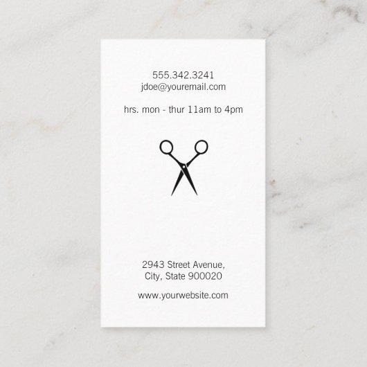 Carte De Visite Icône Salon Shears (Dos)