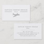 Carte De Visite Icône Silver Plane, Vol Steward & Pilot (Devant / Derrière)