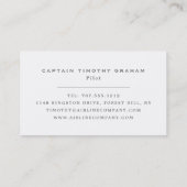 Carte De Visite Icône Silver Plane, Vol Steward & Pilot (Dos)