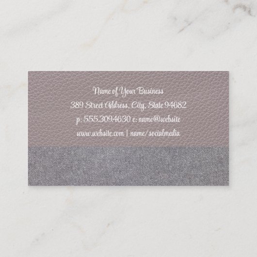 Carte De Visite Icône Silverware | Cuir | Lin (Dos)