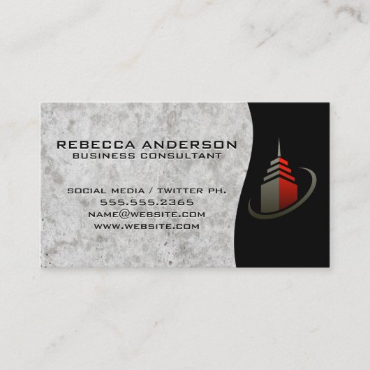 Carte De Visite Icône Sky Scraper Building / Graphique de marché S (Devant)