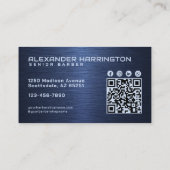 Carte De Visite Icône sociale du code QR du salon de coiffure Mode (Dos)