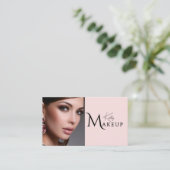 Carte De Visite Icône sociale Qr Code Maquilleuse Rose Pâle (Debout devant)