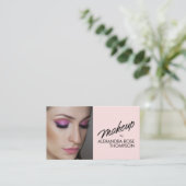 Carte De Visite Icône sociale Qr Code Maquilleuse Rose Pâle (Debout devant)
