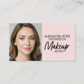 Carte De Visite Icône sociale Qr Code Maquilleuse Rose Pâle (Devant)