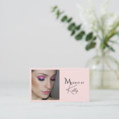 Carte De Visite Icône sociale Qr Code Maquilleuse Rose Poudré (Debout devant)