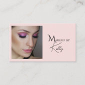 Carte De Visite Icône sociale Qr Code Maquilleuse Rose Poudré (Devant)