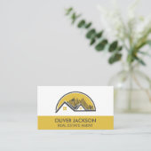 Carte De Visite Icône sur le toit et le paysage urbain (Debout devant)