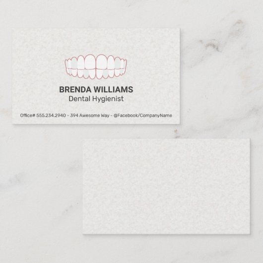 Carte De Visite Icône Teeth | Dentaire (Devant / Derrière)