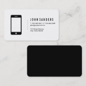 Carte De Visite Icône téléphonique minimaliste (Devant / Derrière)